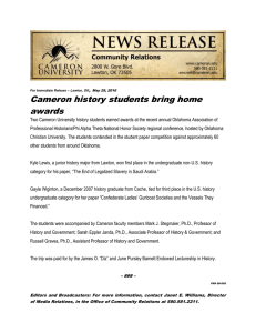 Cameron history students bring home awards ,