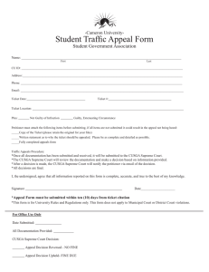 Student Traffic Appeal Form Student Government Association -Cameron University-