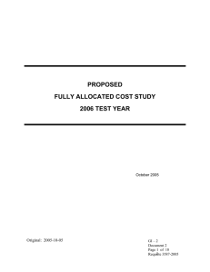 PROPOSED FULLY ALLOCATED COST STUDY 2006 TEST YEAR