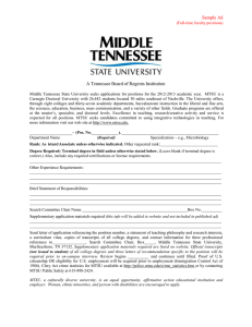 Sample Ad A Tennessee Board of Regents Institution