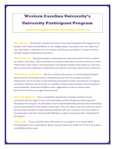 Western Carolina University’s University Participant Program Who We Are -