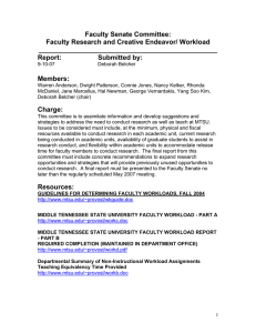 Faculty Senate Committee: Faculty Research and Creative Endeavor/ Workload ________________________________________________