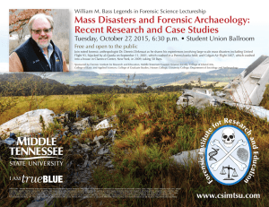 Mass Disasters and Forensic Archaeology: Recent Research and Case Studies