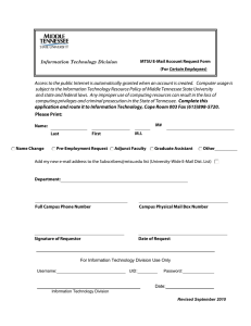 MTSU E-Mail Account Request Form Certain Employees Information Technology Division