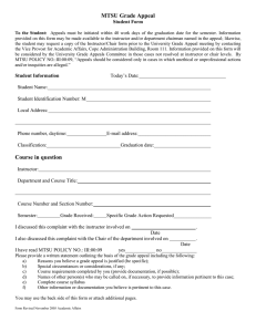 MTSU Grade Appeal Student Form