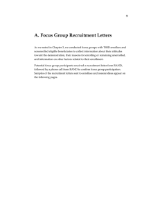 A. Focus Group Recruitment Letters