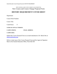 New Course and Course Change Proposal Form HISTORY REQUIREMENT COVER SHEET