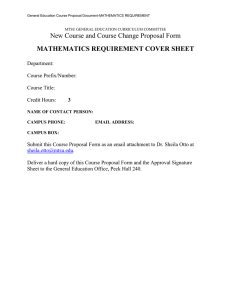 New Course and Course Change Proposal Form MATHEMATICS REQUIREMENT COVER SHEET