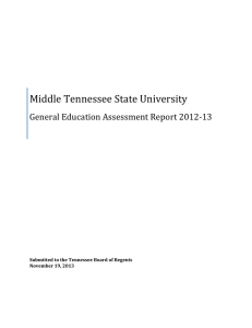 Middle Tennessee State University General Education Assessment Report 2012-13