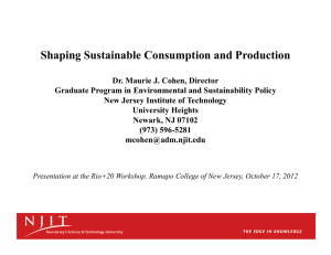 Shaping Sustainable Consumption and Production