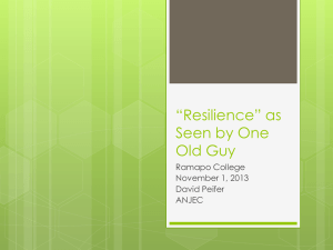 “Resilience” as Seen by One Old Guy Ramapo College