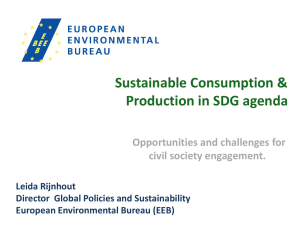 Sustainable Consumption &amp; Production in SDG agenda Opportunities and challenges for