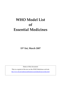 WHO Model List  of  Essential Medicines  15