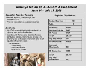 Amaliya Ma’an Ila Al-Amam Assessment June 14 – July 13, 2006