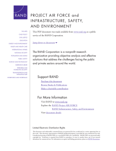 PROJECT AIR FORCE INFRASTRUCTURE, SAFETY, AND ENVIRONMENT 6