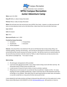 MTSU Campus Recreation Junior Adventure Camp