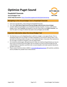 Optimize Puget Sound PeopleSoft Financials Annual Budgets Tool
