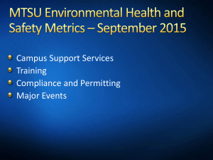 Campus Support Services Training Compliance and Permitting Major Events