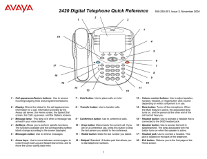 2420 Digital Telephone Quick Reference 555-250-201, Issue 3, November 2004 2
