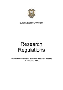 Research Regulations  Sultan Qaboos University