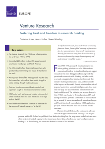 Venture Research Fostering trust and freedom in research funding