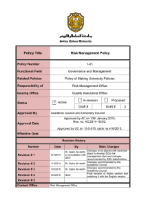 Policy Title Risk Management Policy