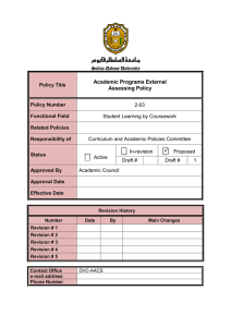 Academic Programs External Assessing Policy