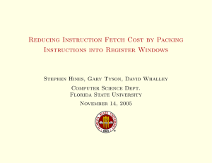 Reducing Instruction Fetch Cost by Packing Instructions into Register Windows