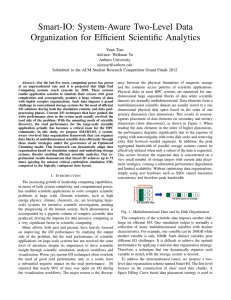 Smart-IO: System-Aware Two-Level Data Organization for Efficient Scientific Analytics