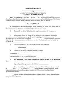 AGREEMENT BETWEEN __________________________________ AND MIDDLE TENNESSEE STATE UNIVERSITY