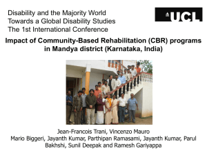Impact of Community-Based Rehabilitation (CBR) programs in Mandya district (Karnataka, India)