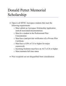 Donald Pettet Memorial Scholarship