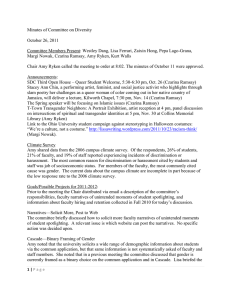 Minutes of Committee on Diversity  October 26, 2011