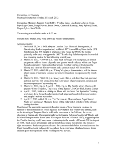 Committee on Diversity Meeting Minutes for Monday 26 March 2012