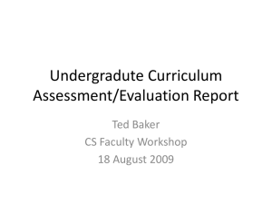 Undergradute Curriculum Assessment/Evaluation Report Ted Baker CS Faculty Workshop