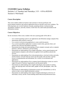 CGS2100 Course Syllabus Section 6: Web-based Course Description