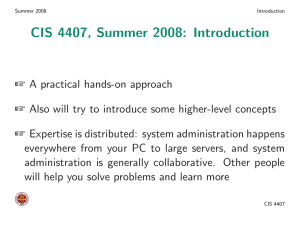 CIS 4407, Summer 2008: Introduction