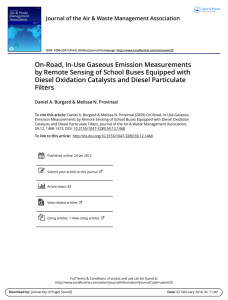 On-Road, In-Use Gaseous Emission Measurements Diesel Oxidation Catalysts and Diesel Particulate