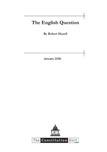 The English Question By Robert Hazell  January 2006