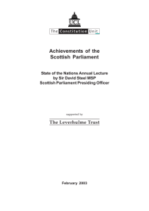 evements of the Achi Scottish Parliament The Leverhulme Trust