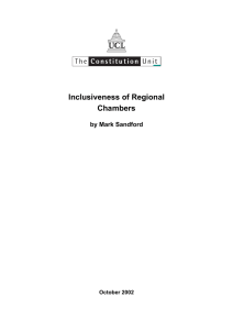 Inclusiveness of Regional Chambers by Mark Sandford October 2002