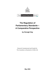 The Regulation of Parliamentary Standards— A Comparative Perspective by Oonagh Gay