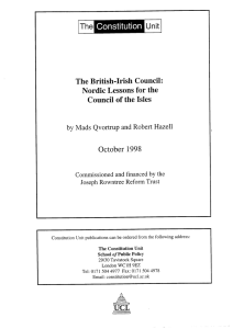 of The British-Irish Council: Nordic Lessons for the Council
