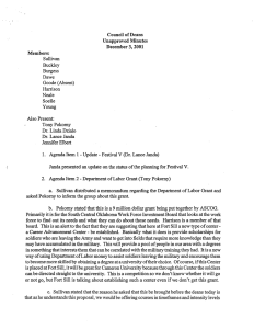 Council of Deans Unapproved Minutes December 3, 2001 Members: