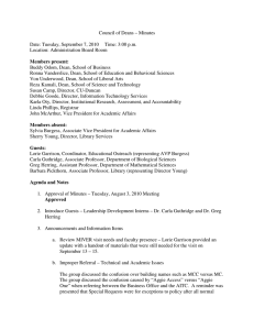 Council of Deans – Minutes  Date: Tuesday, September 7, 2010