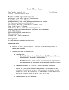 Council of Deans—Minutes  Date: Tuesday, October 2, 2012 Time: 3:00 p.m.