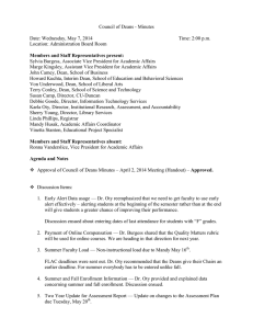 Council of Deans - Minutes  Date: Wednesday, May 7, 2014