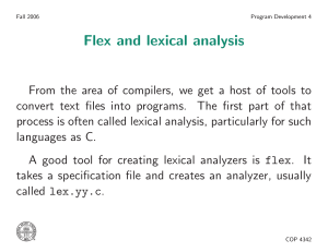 Flex and lexical analysis