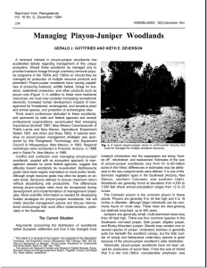 Managing Pinyon-Juniper Woodlands GERALD J. GOTTFRIED AND KIETH E. SEVERSON
