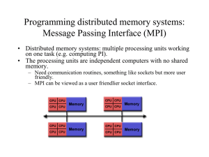 Programming distributed memory systems: Message Passing Interface (MPI)